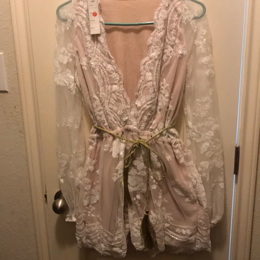 Lace and sequin jumper/romper sz large